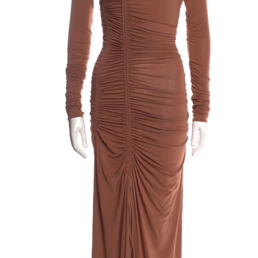 ALC brown Asymmetrical Ruched Bodycon Dress